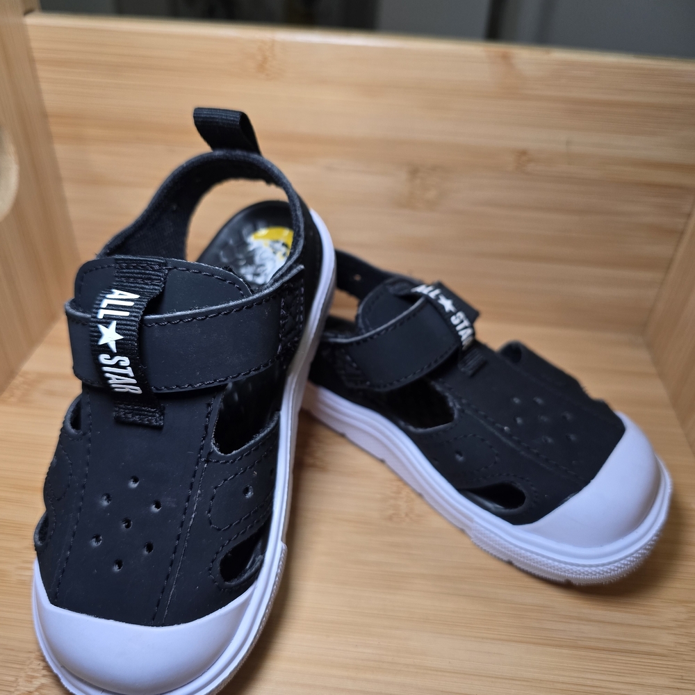 Converse Black and White Kids Closed-Toe Sandal Sneakers